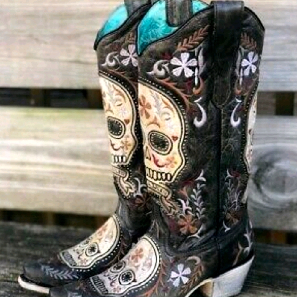 Corral Sugar Skull Cowboy/Cowgirl boots